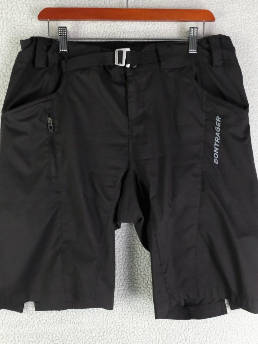 Bontrager Shorts Womens Large Black Tario Semi Fitted Belted Cycling Athletic